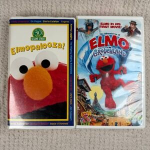 Sesame‎ Street Elmo VHS Lot Elmopalooza Adventures of Elmo in Grouchland Movies